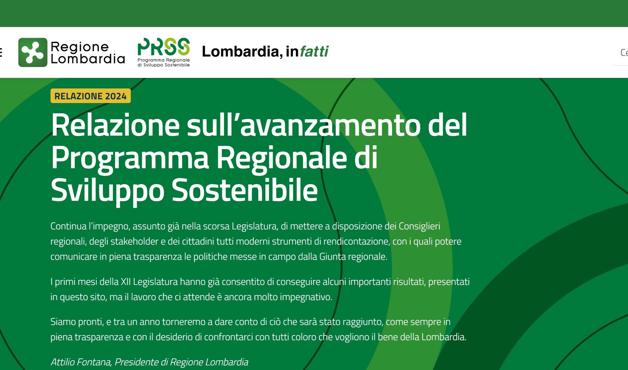 Lombardia, infatti: il portale del Programma Regionale di Sviluppo Sostenibile (PRSS)